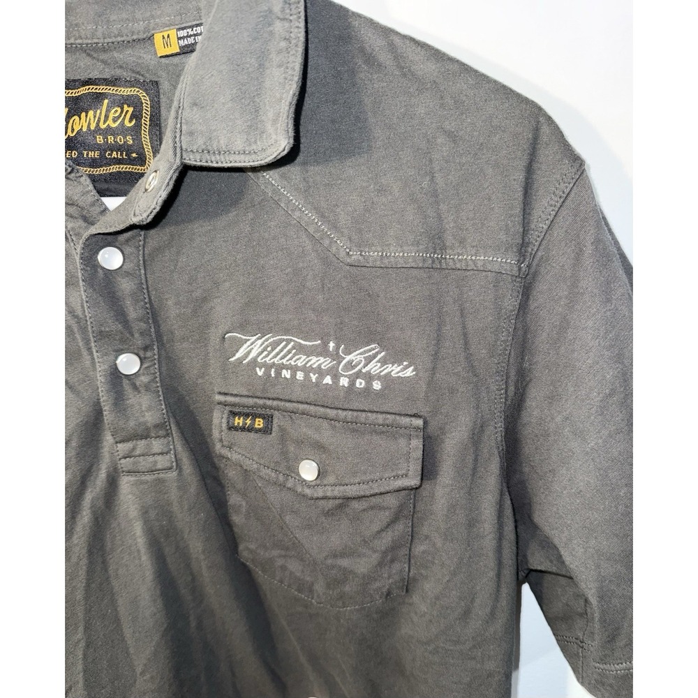 HOWLERS BROTHERS Ranchero Polo Shirt William Chris Vineyard Pearl Snap Size M - Picture 2 of 5